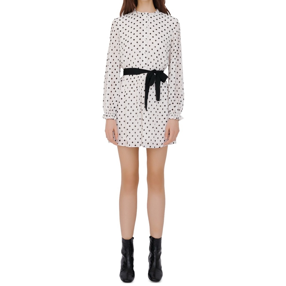 NEW Maje Rely Polka Dot Shirt Dress